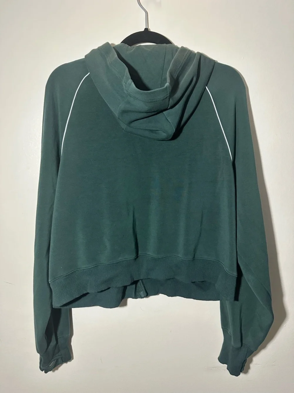 Aerie Dark Green Zip-Up Hooded Sweatshirt Size XL - Picture 3 of 3